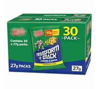 Baked not Fried/Golden Wonder Transform-A-Snack Baked Crisps, Spicy, Saucy BBQ & Cheese and Onion Flavours, 30 x 27g Packs for Picnic, Parties, Pantry and all Occassions (Cheese & Onion)