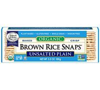 Baked Organic Brown Rice Snaps, Unsalted Plain, 3.5 oz (100 g)