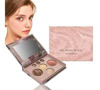 Baked Palette Makeup Set,Cosmetic Make Up Starter Kit,All-in-one Makeup Set Gift Surprise,Multifunctional Travel Size 7 in 1 Palette,Bronzer, Blush, 2 Highlighters & 3 Eyeshadows,Vegan Baked Formula