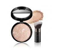 Baked Powder Foundation with Brush, Colour Correcting Brightening Foundation for Mature Skin, Medium to Full Coverage Long-Wear Smooth Makeup, 03 Light, 30g