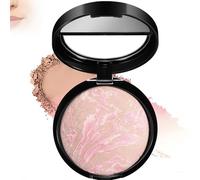 Baked Powder Foundation With Full Coverage And Shimmer Finish For Mature Skin - Long-Lasting 24-Hour Transfer-Resistant Pressed Powder For A Radiant Complexion In A Sl lack Compact With Mirror
