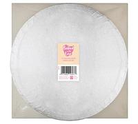 Baked With Love 12" Cake Board & Cake Box Combo, Round Silver Cake Drum With Matching White Container, 0.5'' (13mm) Thick, Square Cake Transport, 12 Inch, Single Pack