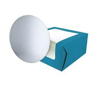 Baked with Love 90282 Teal Blue Printed Cake Box and Board, 10 Inch Colourful Windowed Treat Box and Silver Card For Birthday, Celebrations, Parties. 10" Box and Board