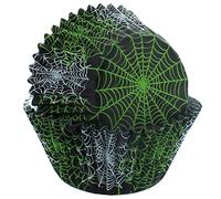 Baked With Love Foil Lined Spider Web Baking Cases, Halloween Cake Decorations. Black, 50mm Dia Base x 37mm Height - 25 Pack