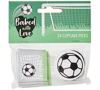 Baked With Love Football Cupcake Picks, Football Cake Decorations, Cake Toppers - 24 Pack