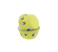 Baked with Love Honeycomb Baking Cupcake Cases, Greaseproof Paper Baking Cups - Pack of 50, Yellow, 0650183