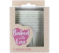 Baked with Love Ivory Baking Cups, Cupcake Cases, Greaseproof Baking Cases - Pack of 12, Off-white, 40mm height