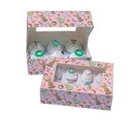 Baked with Love Magical Woodland Friends Cupcake Boxes, Twin Pack, To Carry Tasty Festive Treats, Dual Insert for 6 Standard or 12 Mini Cupcakes or Muffins, Adorable Deer, Pack of 2 Christmas Boxes