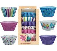 Baked with Love Pastel Cupcake Cases, 50mm Baking Cups, Multicoloured Greaseproof Paper Cases for Muffins and Cupcakes, Pack of 150, 0686971