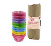 Baked With Love Pastel Rainbow Cupcake Cases - 300-50mm Baking Cups, Pink, Purple, Green, Blue, Yellow, Greaseproof Paper Cases for Muffins and Cupcakes, Bulk Pack of 300