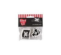 Baked With Love Pirate Cupcake Picks, Pirate Cake Decorations, Cake Toppers - 24 Pack