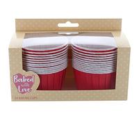 Baked with Love Red Baking Cups, Ultra Strong Giant Greaseproof Cupcake and Muffin Cases, Classic Red - 60mm, Pack of 24 (0650178)