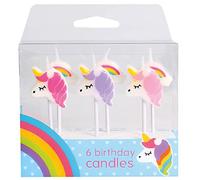 Baked With Love Unicorn Candles, Pink And Purple Unicorns For Cakes And Cupcakes, Pack Of 6