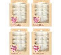 Baked with Love White Cupcake Cases, 50mm Baking Cups, Greaseproof Paper Cases for Muffins and Cupcakes, Pack of 600 (50541)