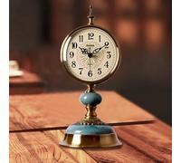 BAKENLON Vintage Table Clock, Vintage Brass Standing Clock, Antique Silent Table Clock for Living Room, Classic Nostalgia Table Clock in European Style, Table Clocks for Home, Living Room, Bedroom