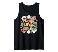 Baker 60s 70s Hippie Retro Peace Love Baking Tank Top