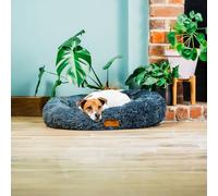 Baker and Bray - Eco Friendly Luxury Calming Donut Dog Bed, Dark Grey, Machine Washable (Medium 80 cm Diameter 20 cm Rim)
