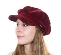 Baker Boy Hat Deep Red Velvet Newsboy Cap Cabbie Flat Cap Shelby Hat by CRAGGI