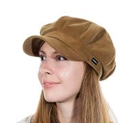 Baker Boy Hat Gold Brown Velvet Newsboy Cap