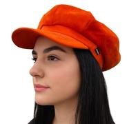 Baker Boy Hat Orange Velvet Newsboy Cap Womens Fashion Hat CRAGGI