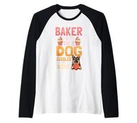 Baker By Day Dog Cuddler By Night German Shepherd Raglan Baseball Tee