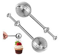 Baker Dusting Wand | Pick Up And Dust Flour Sifter | Dust Flour Sifter Spring With Handle | Bakers Sifter Dusting Wand | Stainless Steel Powdered Icing Sugar Shaker Duster