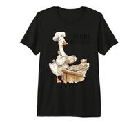 Baker Goose Illustration Whimsical Cottage Kitchen Design Premium T-Shirt