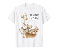 Baker Goose Illustration Whimsical Cottage Kitchen Design T-Shirt