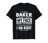 Baker I Don't Shut My Face Men Funny Baker T-Shirt, Men, Black, 4X-Large