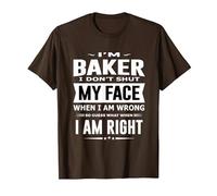 Baker I Don't Shut My Face Men Funny Baker T-Shirt, Men, Brown, Large