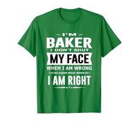 Baker I Don't Shut My Face Men Funny Baker T-Shirt, Men, Kelly Green, X-Large