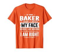 Baker I Don't Shut My Face Men Funny Baker T-Shirt, Men, Orange, XX-Large