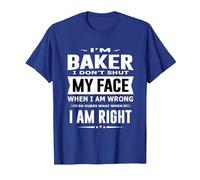 Baker I Don't Shut My Face Men Funny Baker T-Shirt, Men, Royal Blue, Small