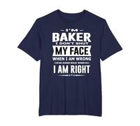 Baker I Don't Shut My Face Men Funny Baker T-Shirt, Men's Big and Tall, Navy Blue, 3X Tall
