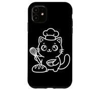 Baker Kawaii Cat Pastry Baking Lessons Case for iPhone 11