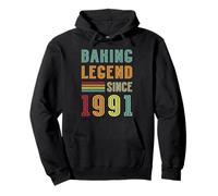 Baker Legend 1991 34 Years Pastry 34th Birthday Baking Pullover Hoodie