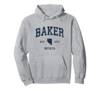 Baker Nevada NV Vintage Athletic Navy Sports Design Pullover Hoodie