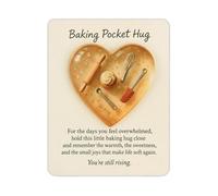 Baker Pocket Hug Token for Baking Lovers Inspirational Gifts for Baking Enthusiasts Bestie Pastry Chef Long Distance Relationship Gift for Bakers 2d Birthday Party Accessories with Card