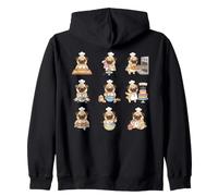 Baker Pug Chef Cookies Cupcakes Baking Pug Zip Hoodie