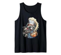 Baker Raccoon Chef Shirt Melting Donut Glaze Trash Panda Mom Tank Top