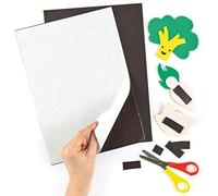 Baker Ross A4 Self Adhesive Magnetic Sheets (Pack of 2), Perfect for Kids to Cut and Stick on Arts & Crafts Projects, Ideal for Schools, Home Crafting, Collages, Home Projects and More