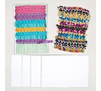 Baker Ross AC132 Weaving Cards (800gsm), Textile Craft Making, Ideal for Schools, Home, Craft Groups and More (Pack of 30), White, 22cm x 14cm