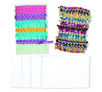 Baker Ross AC132 Weaving Cards - Pack of 30, 800gsm, 22cm x 14cm, White Cards, Textile Craft Weaving, Craft Activities