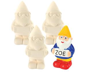 Baker Ross AF428 Customisable Ceramic Garden Gnomes- Creative Art and Craft Supplies for Kids to Make, Personalise and Decorate (Pack of 4)