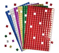 Baker Ross AF742 Metallic Foam Self Adhesive Mosaic Squares - Pack of 1440, 1cm x 1cm, Assorted Colours, Foam Tile, Craft Stickers