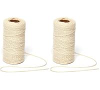 Baker Ross AG212 Natural Textured Cotton String for Jewellery Making and Crafting for Kids, Assorted, (Per Reel) (Pack of 2)
