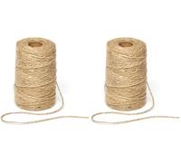 Baker Ross AG222 Natural Textured Hessian Jute Twine for Crafting (2mm x 100m) (Pack of 2)
