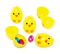Baker Ross AG314 Chick 2-Part Plastic Eggs for Children to Fill with Sweets for Easter Egg Hunt (Pack of 10)