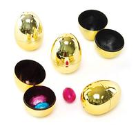 Baker Ross AG315 Golden 2 Part Eggs - Pack of 10, Plastic Eggs, Party Favours, Easter Hunt Accessories