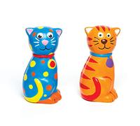 Baker Ross AG761 Ceramic Cat Coin, Piggy Banks For Kids To Paint, Decorate and Display, Assorted, (Pack of 2)